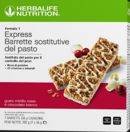 Herbalife presenta il nuovo gusto Mirtillo Rosso e Cioccolato Bianco della Barretta Sostitutiva del pasto Formula 1 Express
