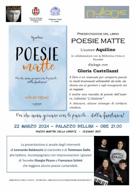 Poesie Matte, presentazione il 22 marzo a Oleggio, Novara