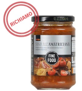 Allergeni non dichiarati, Coop in Svizzera richiama il sugo all’amatriciana Fine Food