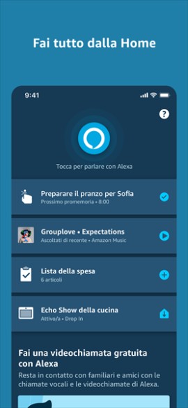 App Alexa presenta una nuova schermata principale