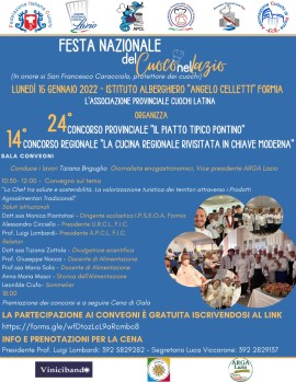 Il 16 gennaio a Formia la Festa Nazionale del Cuoco