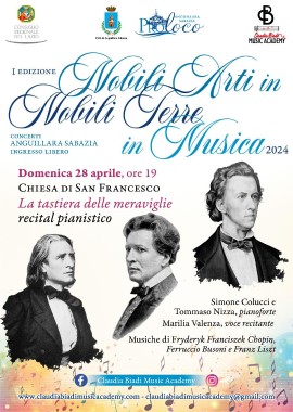 Recital pianistico con Simone Colucci e Tommaso Nizza il 28 aprile per “Nobili Arti in Nobili Terre in Musica 2024”
