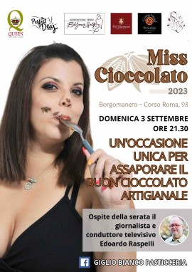 A Borgomanero domenica 3 settembre Raspelli nomina Miss Cioccolato