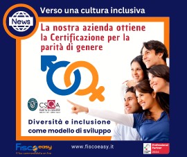 Fiscoeasy ottiene la certificazione per la parità di genere