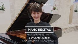 8 dicembre 2023: Andrea Simone De Nicolò - Piano Recital a Palazzo Pesce