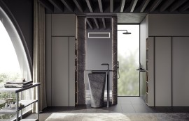 Novello lancia Kiton, il nuovo lavabo free-standing quadrangolare in pietra
