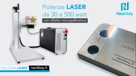 Finitura micropallinata su inox e alluminio eseguita con macchine laser fibra ottica 