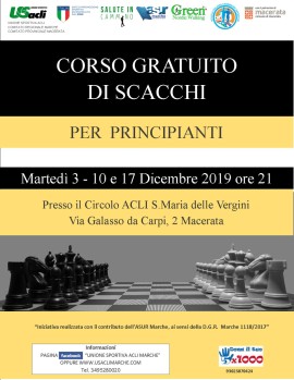 A Macerata un corso gratuito di scacchi per principianti