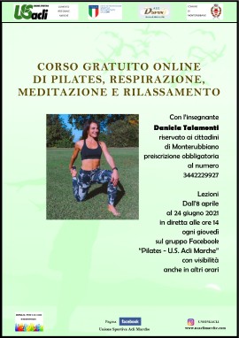 Per i cittadini di Monterubbiano corsi gratuiti on line di pilates