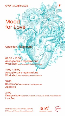 Giovedì 13 luglio Mood for Love open day e might party ISIA FAENZA