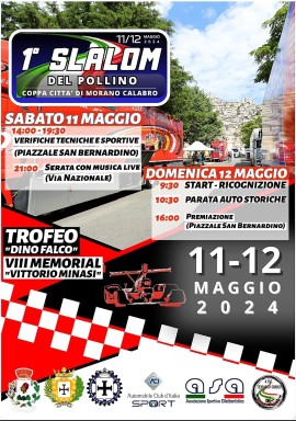 Morano Calabro (Cs) - Sabato e domenica 11 e 12 maggio, il primo Slalom del Pollino