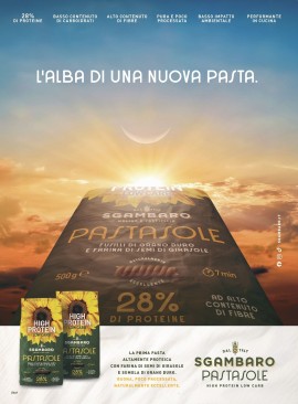 “L’alba di una nuova pasta”: on air la campagna stampa e digital di Sgambaro