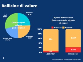 VINO (UIV): Spumante esporta 528 Mln bottiglie in 9 mesi, sorpasso storici sui rossi
