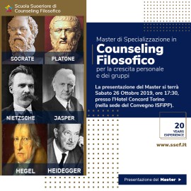 Presentazione del Master di Specializzazione  in Counseling Filosofico ( Pratiche Filosofiche ) SSCF/ISFiPP edizione 2020