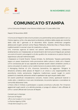LFA e Comune di Napoli: Una Visione Artistica per il Cuore della Città