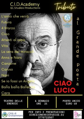 Al Teatro delle Energie di Grottammare arriva Ciao Lucio, tributo al Poeta