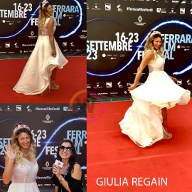 Giulia Regain intervistata dalla Wave Tv Italy sul Red Carpet del Ferrara Film Festival.