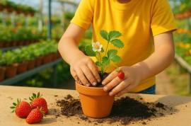 Piantiamo le fragole, laboratorio per bambini da Steflor