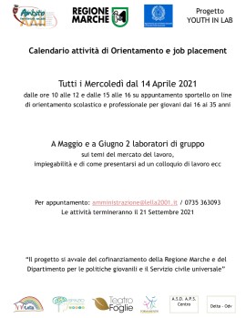 Percorsi di orientamento scolastico e professionali gratuiti con “Youth in lab”