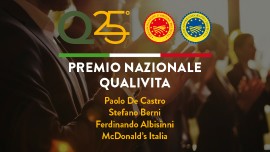 Premio Nazionale Qualivita 2025 a De Castro, Berni, Albisinni e McDonald’s Italia
