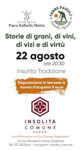 Nardò: storie di grani, di vino, di vizi e di virtù. Nella terrazza di Insolita Comune