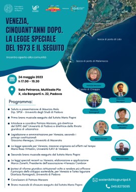 Venezia 1973 – 2023: mezzo secolo di legge speciale va ripensata alla luce delle recenti alluvioni in Emilia Romagna?