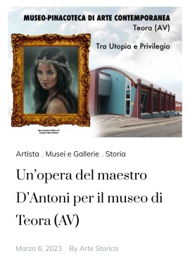 Un’opera del maestro D’Antoni per il museo di Teora (AV)