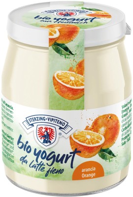 Yogurt biologico intero da latte fieno STG al gusto arancia di Latteria Vipiteno