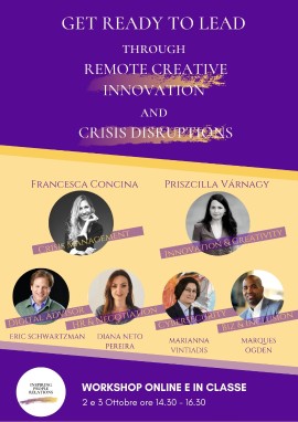 Remote Working e Crisi: workshop in classe e interattivo creato sulle esigenze di manager e professionisti, per sviluppare opportunità di business  e imparare nuovi modelli di collaborazione innovativa