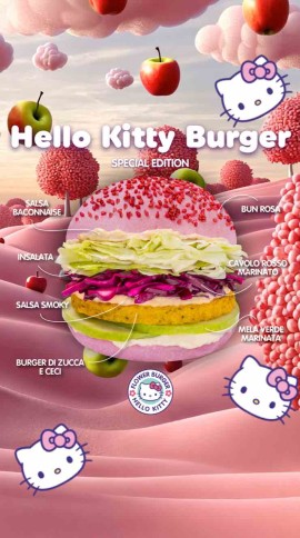 Flower Burger e Hello Kitty: una collaborazione dolce e irresistibile per celebrare il mondo gentile e positivo 