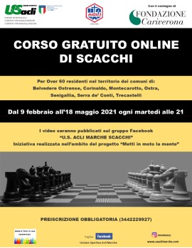 Aperte le iscrizioni al corso gratuito on line di scacchi per over 60