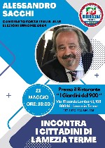 Alessandro Sacchi il 21 maggio a Lamezia Terme per la sua idea di Europa