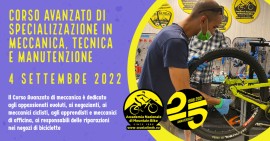 Corso Avanzato di specializzazione in meccanica, tecnica e manutenzione della bicicletta a Milano 4 Settembre 2022