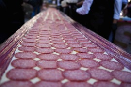 Il maxi Tramezzino al Salame per la giornata conclusiva della Festa del Salame