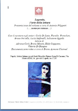 Presentazione, presso l’Istituto Italiano per gli Studi Filosofici, di “Legenda, l’arte della lettura” di Antonio Filippetti