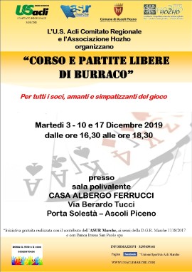 Anche a dicembre corsi e partite libere di burraco ad Ascoli