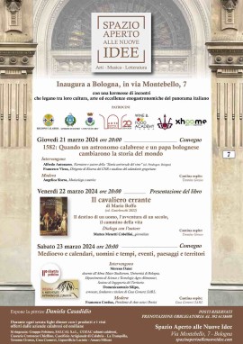 “Spazio Aperto alle nuove idee” inaugura la propria sede a Bologna in Via Montebello 7 con tre giorni di incontri: cultura, vino e pittura