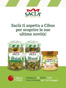 Saclà protagonista a Cibus con le nuove referenze: dagli Sfizioli alla Salsa al Curry