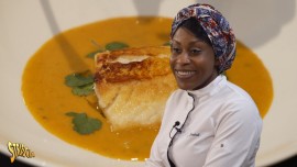 Sabato sera a Striscia la Notizia nella rubrica “CAPOLAVORI DEL MONDO IN CUCINA” il “MAKAYABU” di Victoire Gouloubi