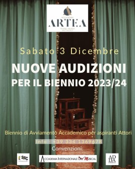 Accademia Artea indice nuove audizioni per aspiranti attori