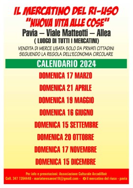 Domenica 17 Marzo a Pavia primo appuntamento dell’anno con l’economia circolare ed il Mercatino del Ri-Uso