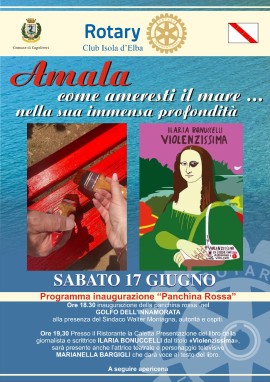 Marianella Bargilli inaugura una Panchina Rossa all'Elba