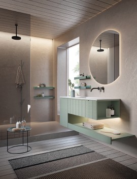 Bloom, la nuova collezione di Novello per un bagno dal deciso impatto scenografico