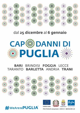 “CAPODANNI DI PUGLIA” con la Regione a Bari, Foggia, Barletta, Andria, Trani, Lecce, Brindisi e Taranto