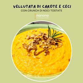 Nanono.it: la vellutata di carote e ceci con noci tostate