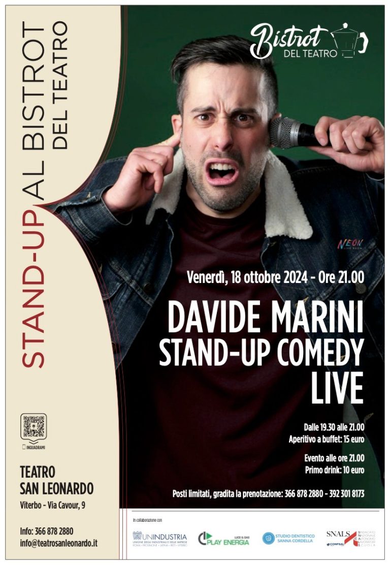 La Stand-up Comedy torna al Teatro San Leonardo con Davide Marini Live