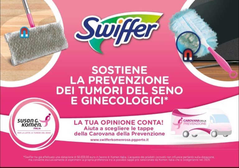 SWIFFER si tinge di ROSA con una NUOVA EDIZIONE LIMITATA e sostiene KOMEN ITALIA nella PREVENZIONE dei TUMORI DEL SENO e GINECOLOGICI