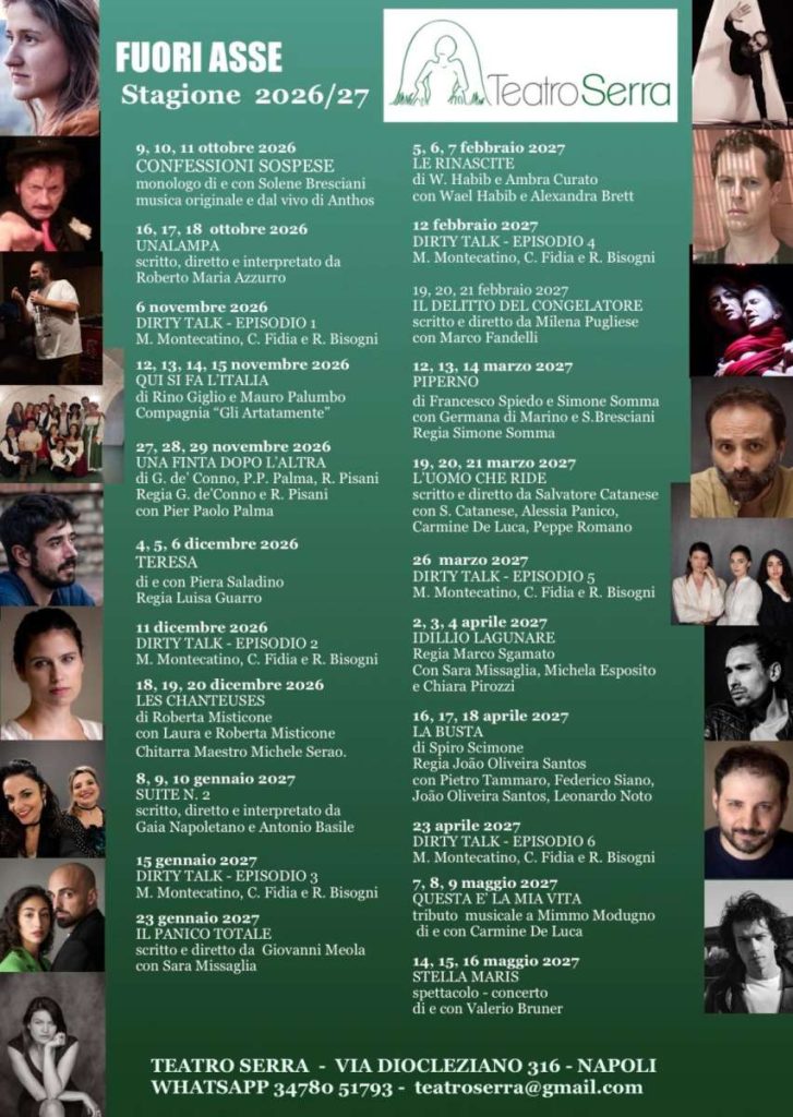 “Fuori Asse” nuova stagione del Teatro Serra. Conferenza il 22 settembre